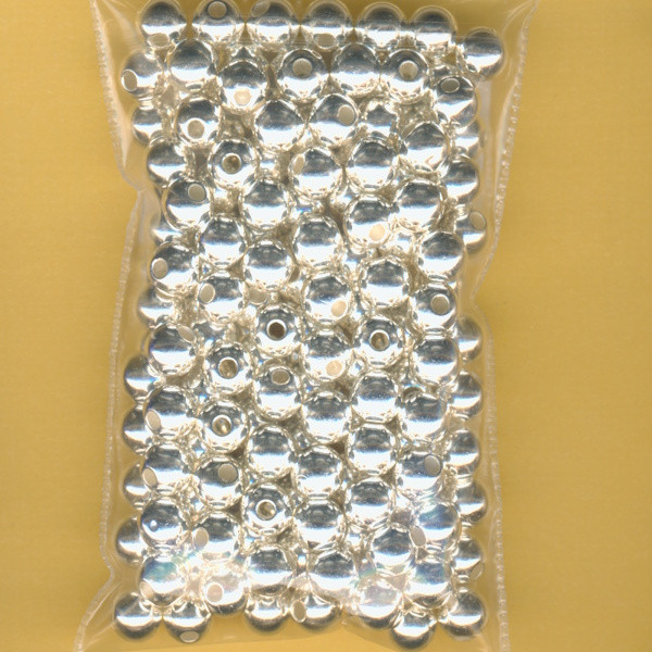 s03260291 Wachsperlen 6mm silber metallic 20g in Packung