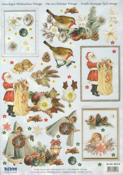 84113 3D Stanzbogen Christmas Vintage 1