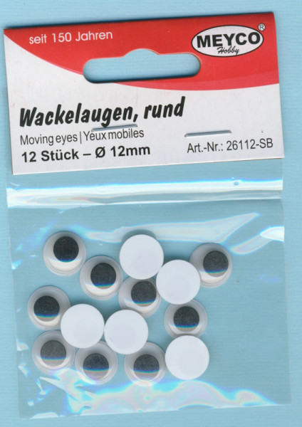 26112sb Wackelaugen rund 12mm 12 Stück