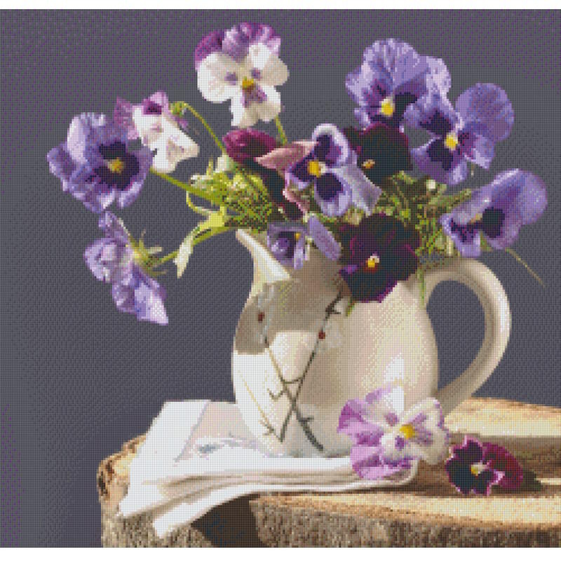 830024 Pixelhobby Klassik Set Vase mit Veilchen