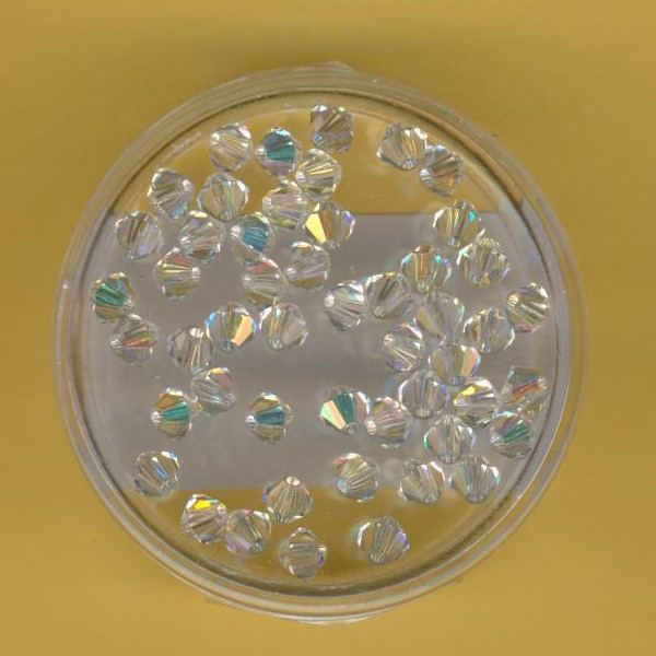 pc420001 Preciosa Bicone 4mm kristall AB 50 Stück
