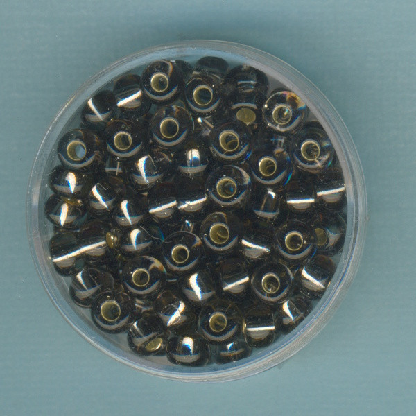 1023785 Rocailles 5,5mm hellgrau Silbereinzug 17g