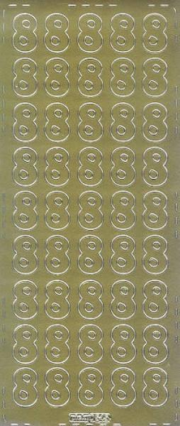 pu545g Sticker Ziffer 8 20mm gold