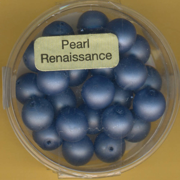 0770-08244 Glaswachsperlen 8mm blau matt 25 Stück