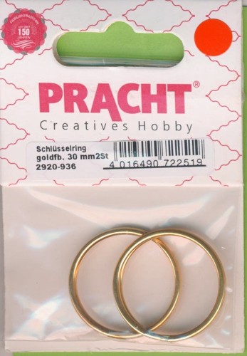 Schlüsselring 30mm gold 2 Stück