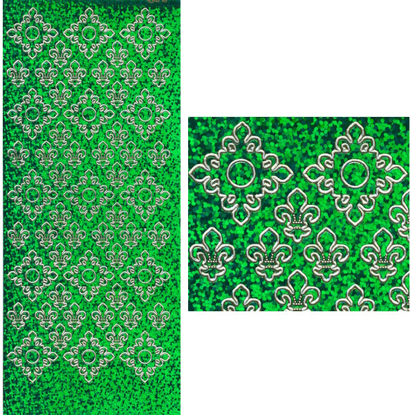 cl196gr Glitzersticker Lilie grün