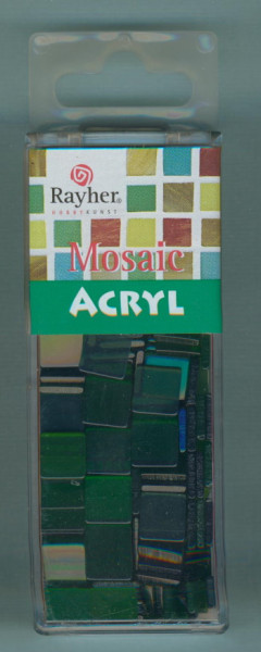 1454032 Mosaic Acryl 10x10mm grün transparent 50g