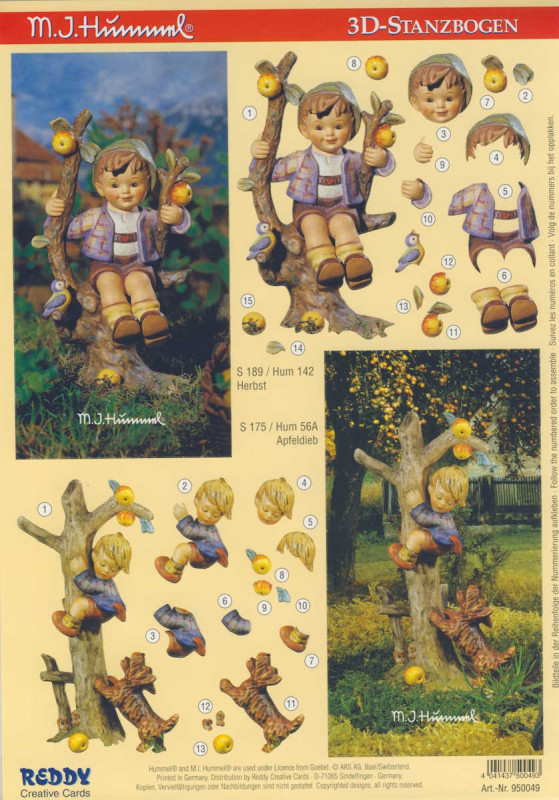950049 3D Stanzbogen A4 M I Hummel Herbst