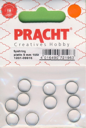 1201-09916 Spaltringe 9mm platin 10 Stück