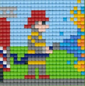 77663 Pixelhobby Set kleine Basisplatte Feuerwehrmann