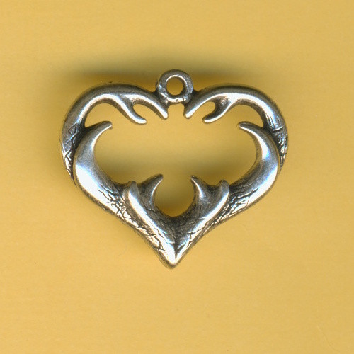 5474-30951 Metallanhänger Herz 28mm silber antik