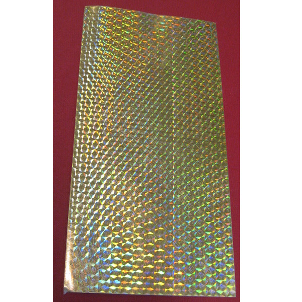 3152306 Kerzen Wachsplatte Hologramm gold 10x20cm