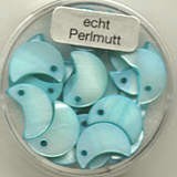 Perlmutt Mond 13mm hellblau