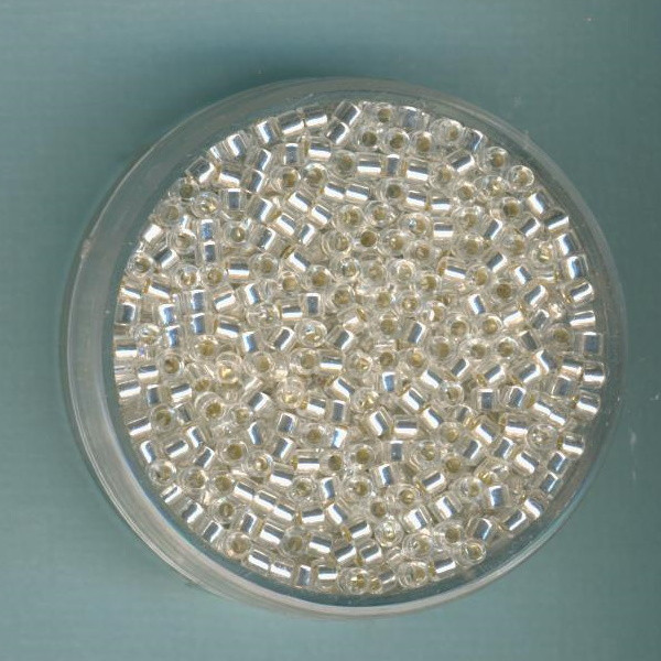 19002 Delica Beads 10/0 2,2mm kristall Silbereinzug 10g