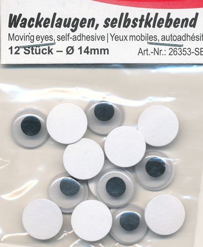 Wackelaugen Set 14mm