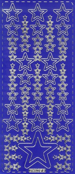 pu315bg Sticker Sterne 14 blau gold