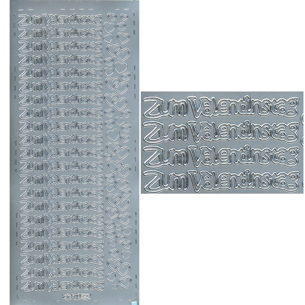 523s Sticker Zum Valentinstag silber