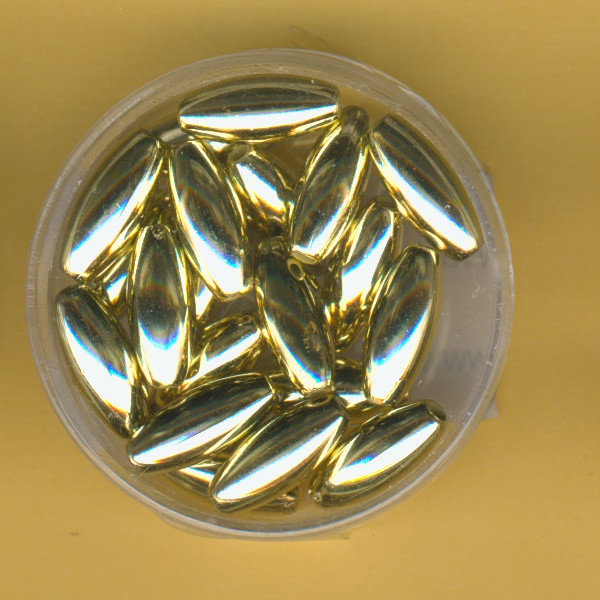 0801-14934 Wachsperlen Oliven 6x14mm gold 20 Stück