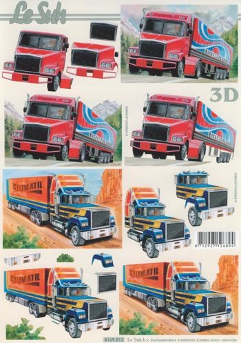 3D Motivbogen Trucks 2