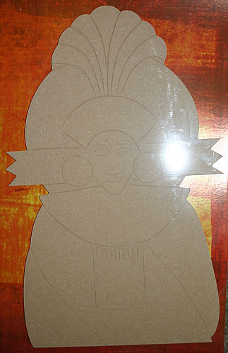 073640000 Holz Dekor Ethno Maske 3 26x40cm