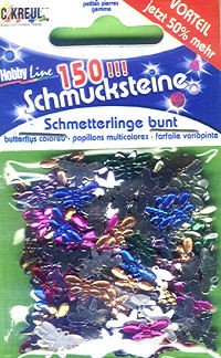 Schmucksteine-Set Schmetterlinge bunt