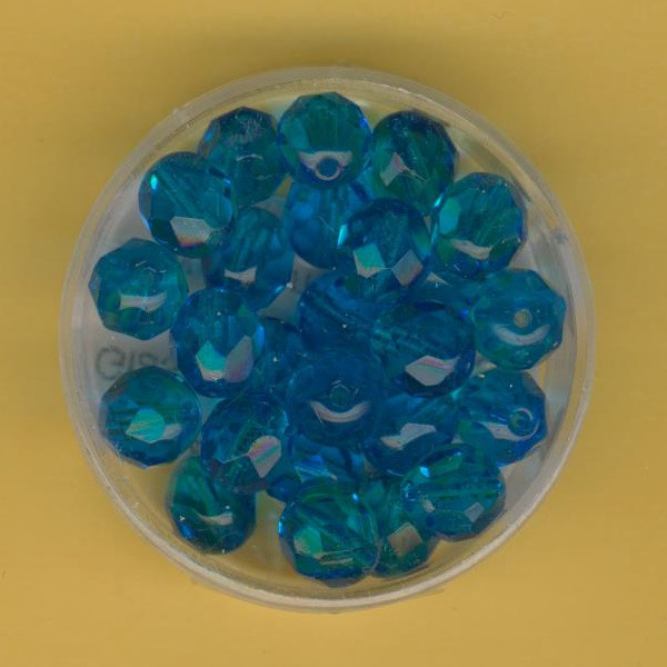8060020 Glasschliffperlen 8mm transparent aquamarine 25 Stück