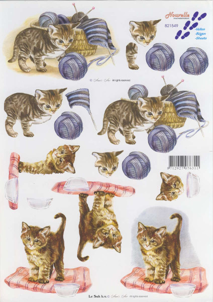 821549 3D Motivbogen A4 Katzen II