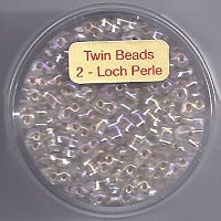 967105144 Glasperlen Twin Beads 2,5x5mm kristall AB silbereinzug 12g