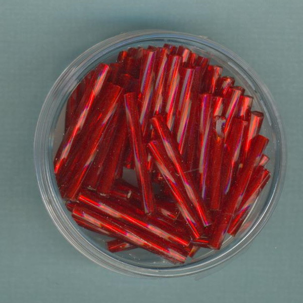 75057 Glasstifte 20mm rot Silbereinzug gedreht 9g