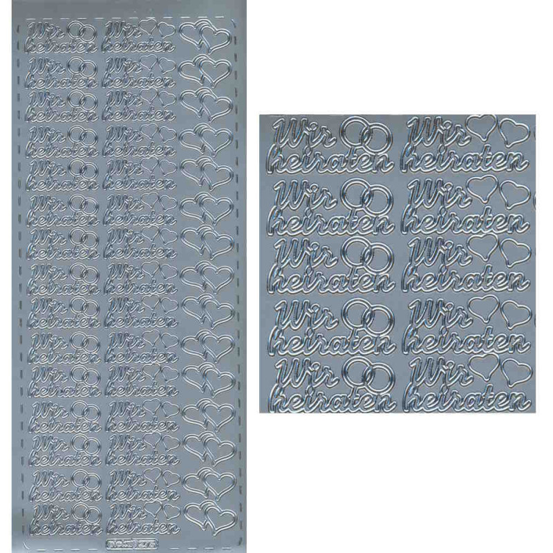 pu275s Sticker Wir heiraten II silber