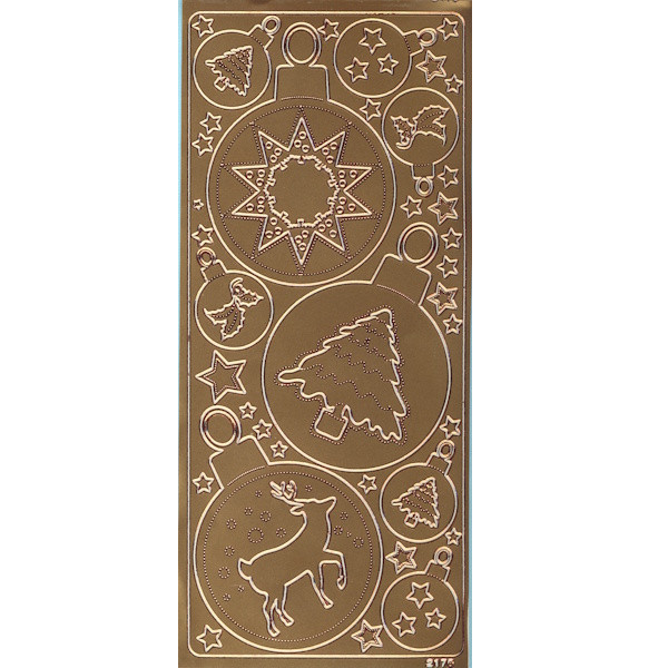 cl2175k Sticker Weihnachtskugeln 2 kupfer