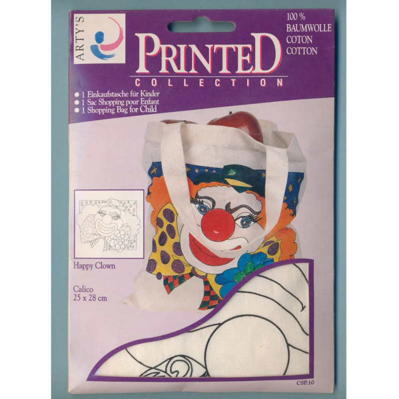 csp10 Printed Collection Einkaufstasche Happy Clown 25x28cm