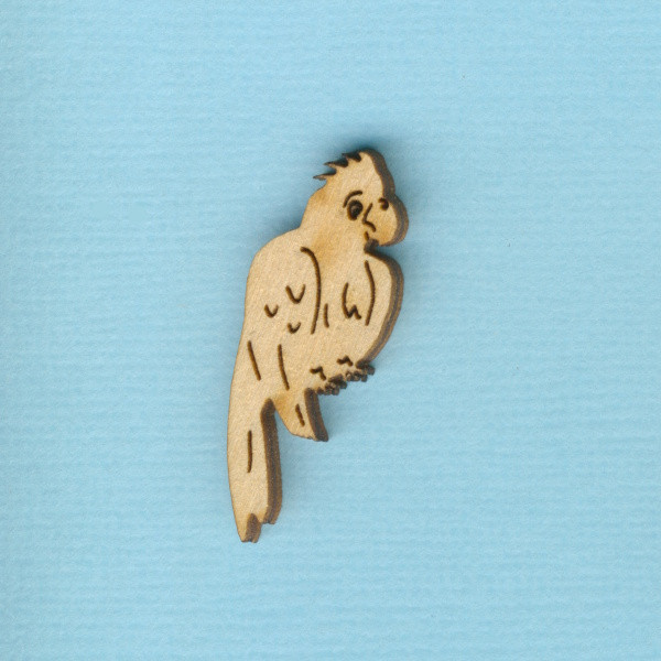 prh8903 Holz Deko Papagei Ara 3cm