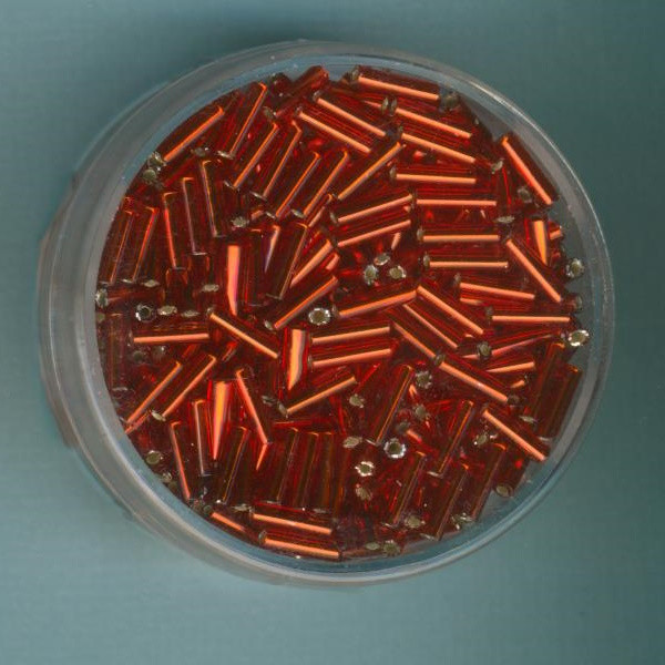 70011 Miyuki Stifte 6mm rot Silbereinzug 10g