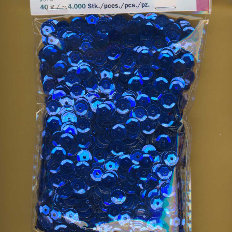 1026853 Pailletten gewölbt 6mm blau 40g