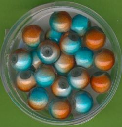 Miracle-Beads 8mm orange-türkis