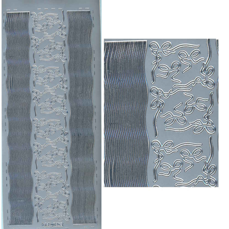 pu409s Sticker Ecken und Linien 10 silber