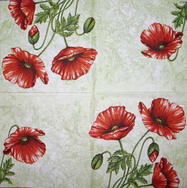 Serviette Mohnblumen