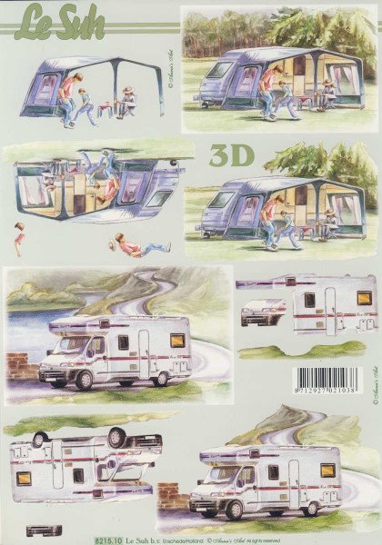 821510 3D Motivbogen A4 Camping