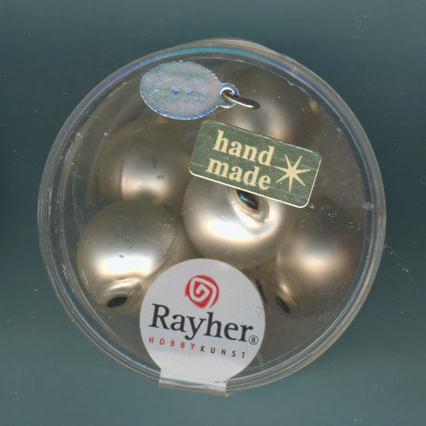 1480602 Glas Rundperlen 14mm weiß matt 6 Stück