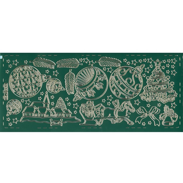 pu190gr Sticker Weihnachtsstimmung 2 grün gold