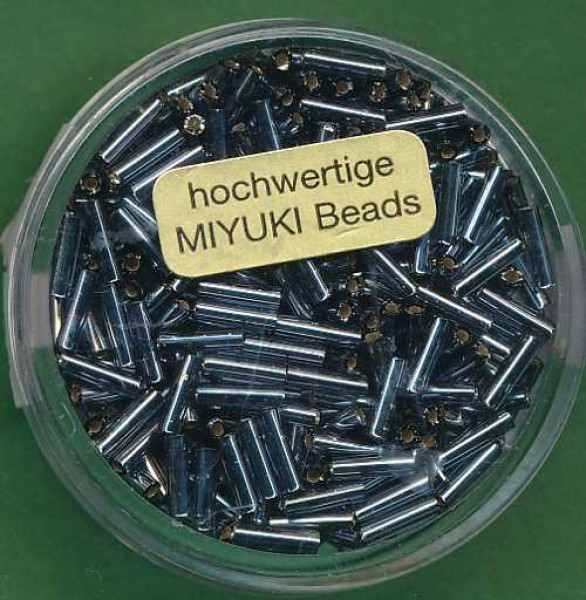 9661124 Miyuki-Stifte 6mm Silbereinzug grau