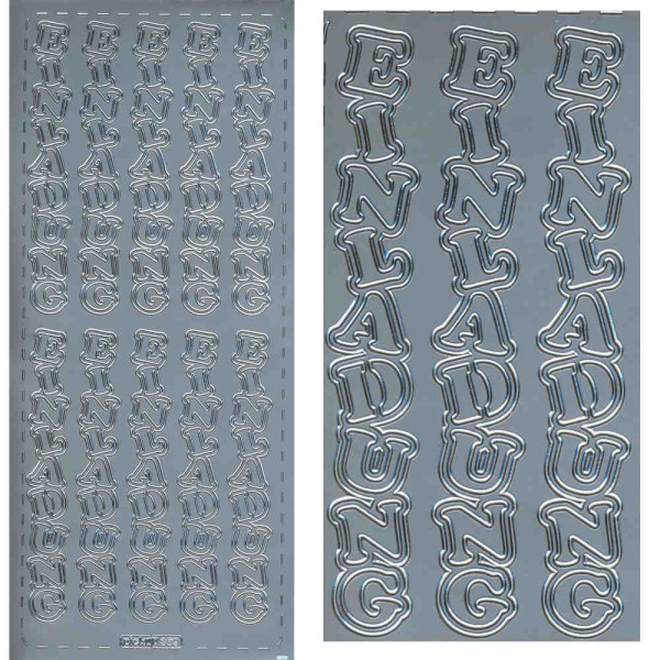 pu369s Sticker Einladung 3 silber