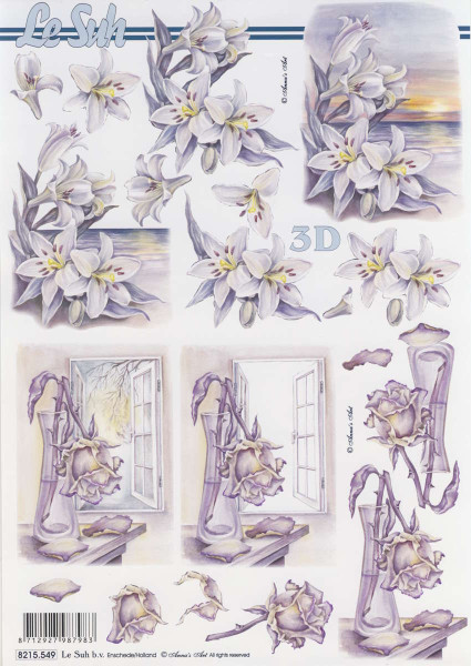 8215.549 3D Motivbogen A4 Blumen Kondolenz III