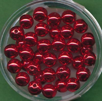 071006524 Wachsperlen 6mm rot metallic 35 Stück