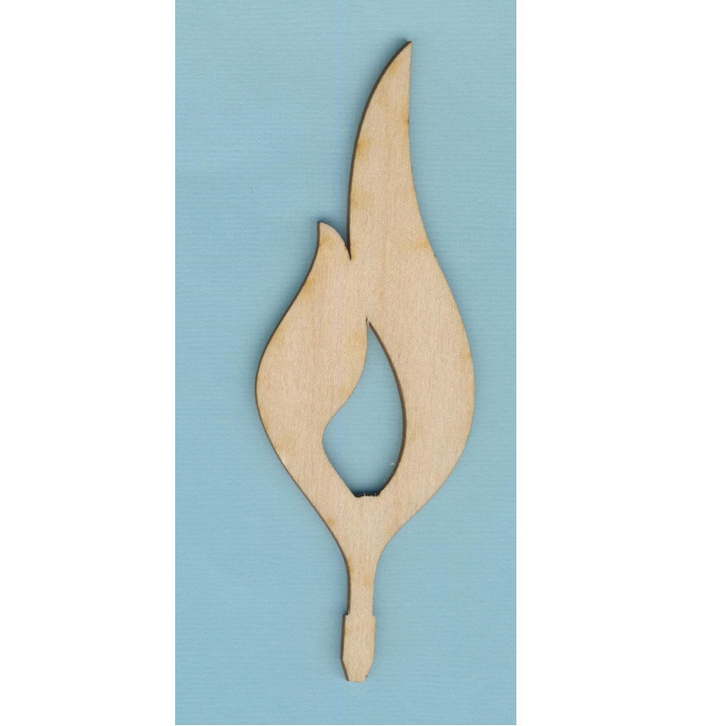fwh2612 Holz-Deko Flamme mit Ausschnitt 12cm
