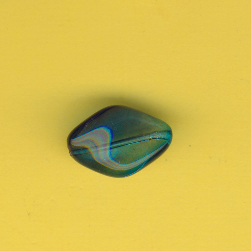 14338411 Glasperle Chips 19x13mm petrol