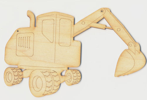 Holz-Deko Bagger 20cm