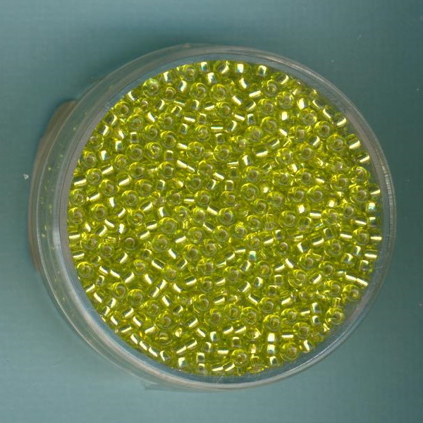 590014 Miyuki Rocailles 2,2mm light olivine Silbereinzug 10g