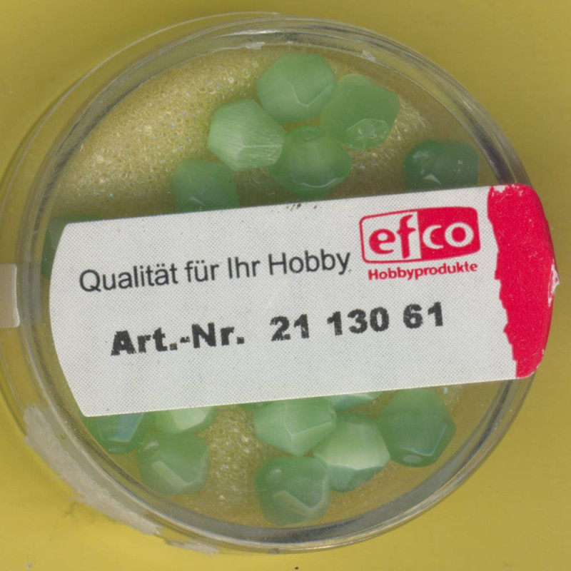 2113061 Cat Eye Perlen facettiert 6mm hellgrün 25 Stück